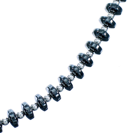 Hematite Genuine Sterling Silver Southwest Bead Necklace SX114600